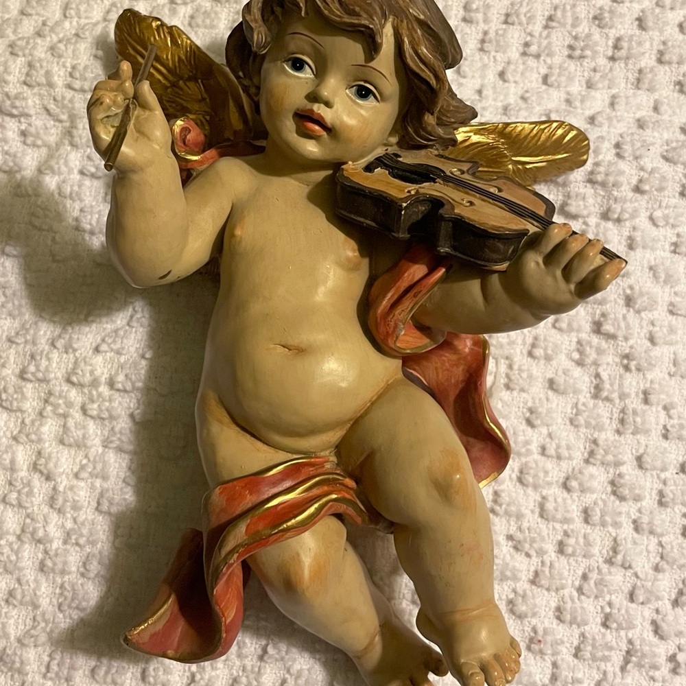 Santini Cherubic Angel Wall Decor with Violin